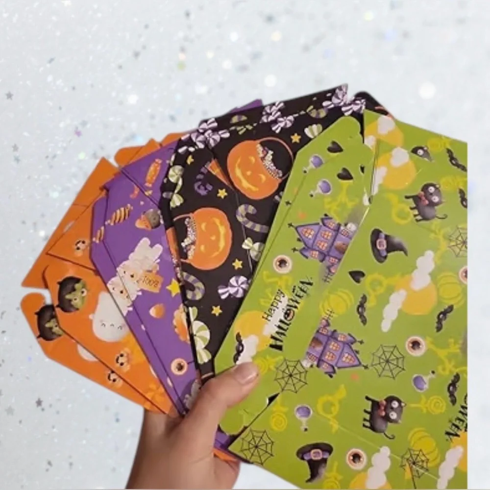 WorldBazaar Halloween Paper Food Trays 60PCS Disposable Party Treat Snack Holder